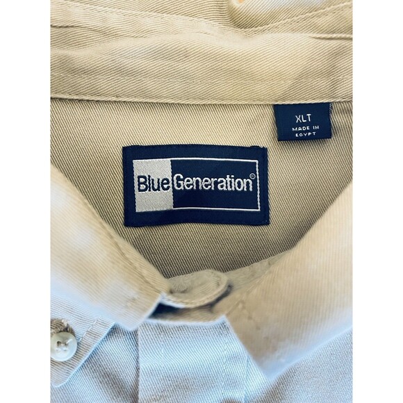 Blue‎ Generation Men's Size XL Tan Button Up Long Sleeve Front Pocket - Picture 3 of 8